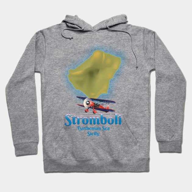 Stromboli Sicily map Hoodie by nickemporium1